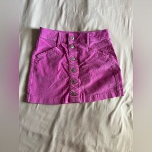 So pink velvet skirt